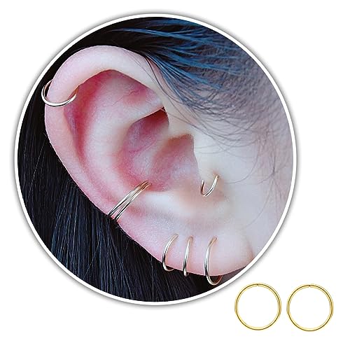 Small 14K Gold Cartilage & Nose Hoops
