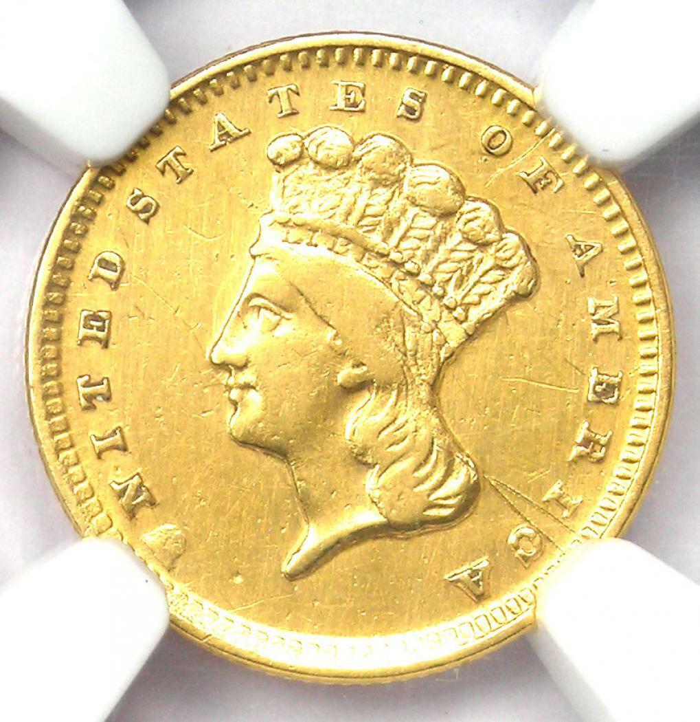 Rare Dahlonega 1858 Indian Gold Dollar - NGC AU Detail