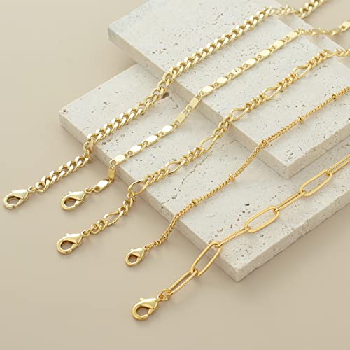 Dainty 14K Gold Bracelet Set for Women