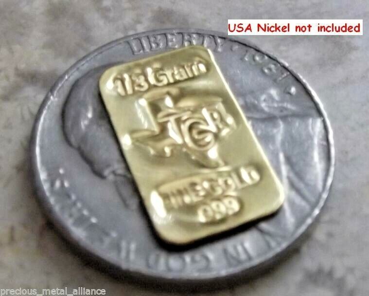 TGR TEXAS 1/3g Gold Bar - 999.9 Fine