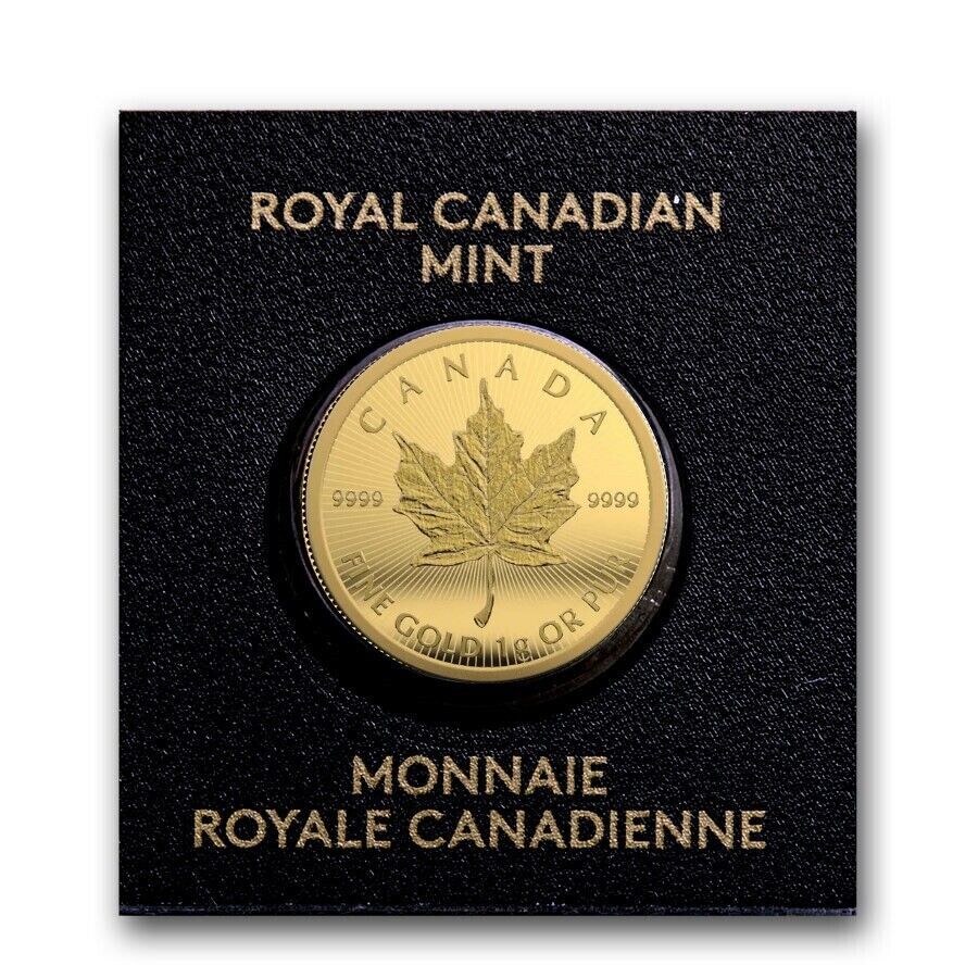 1 Gram Gold Maple Leaf Coin in Assay Card