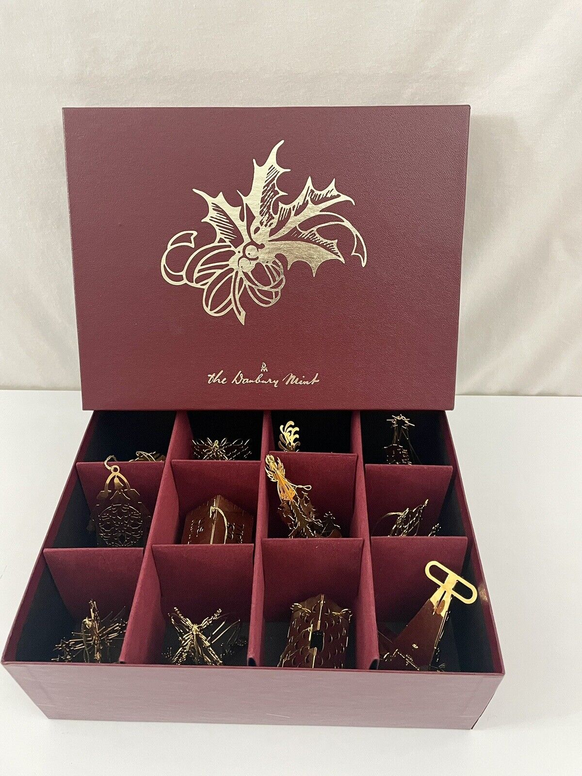 Gold Plated 1986 Christmas Ornaments Set