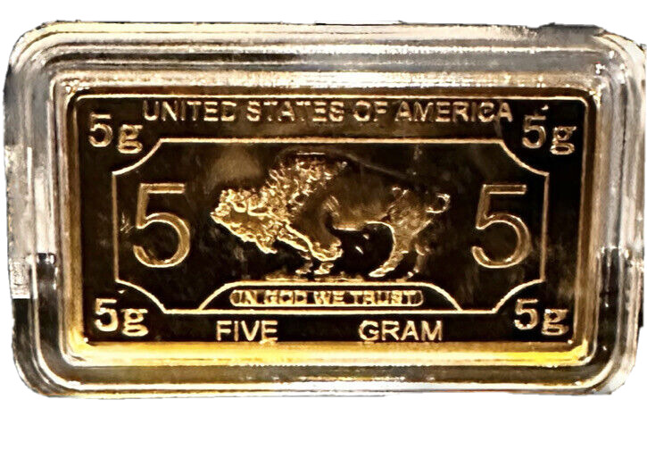5 Gram - Gold Buffalo Bullion Bar .999 Fine 24k