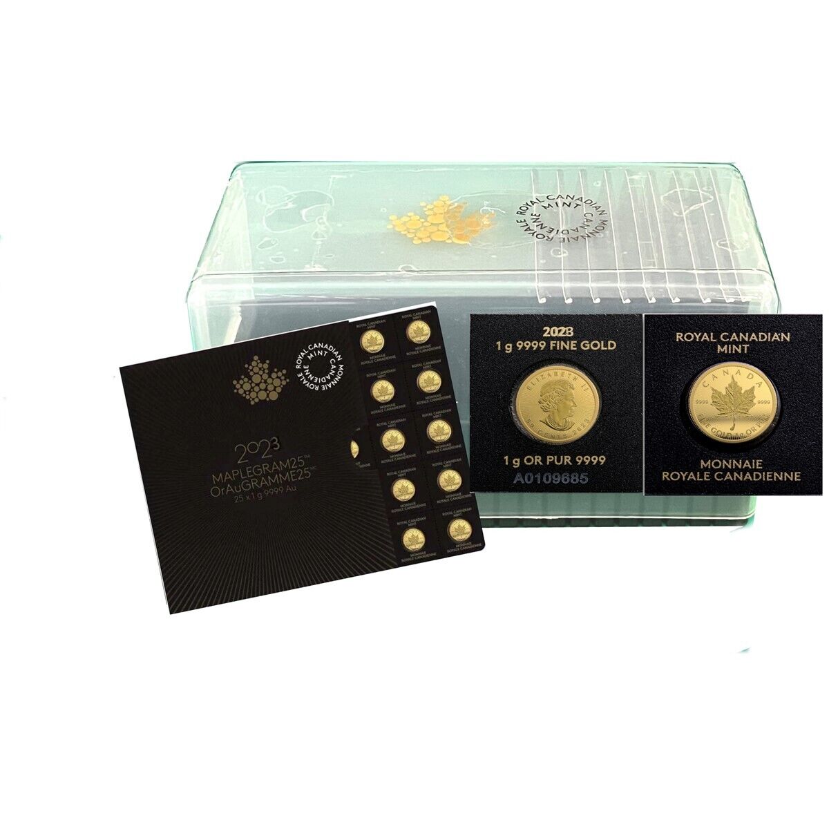 1 Gram Gold Maple Leaf Coin in Assay Card
