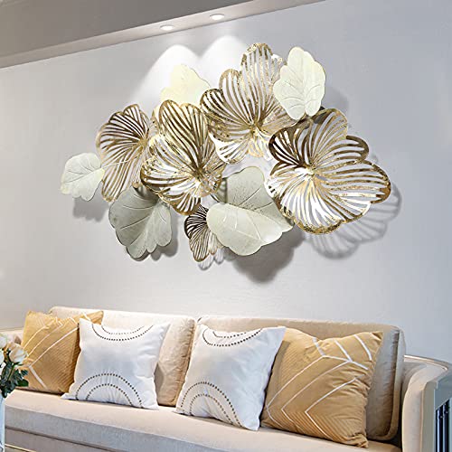 Gold Metal Wall Art Blooming Leaves Sculpture