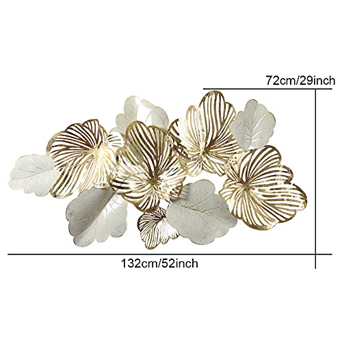 Gold Metal Wall Art Blooming Leaves Sculpture