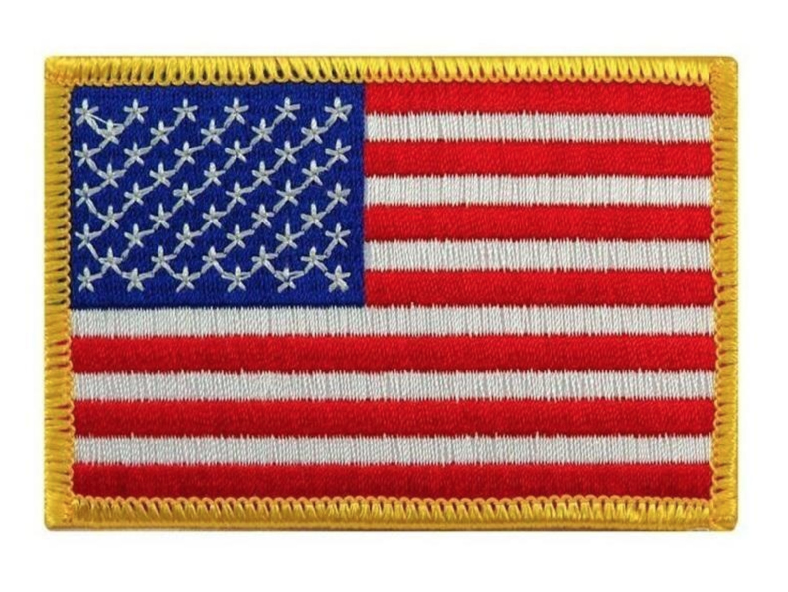 Gold Border American Flag Patch - High Quality