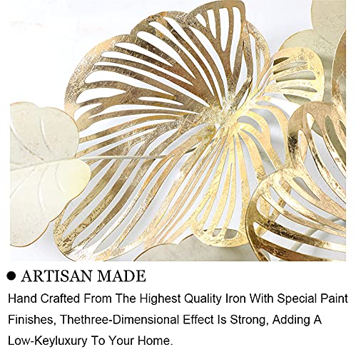 Gold Metal Wall Art Blooming Leaves Sculpture