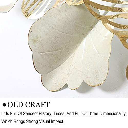Gold Metal Wall Art Blooming Leaves Sculpture
