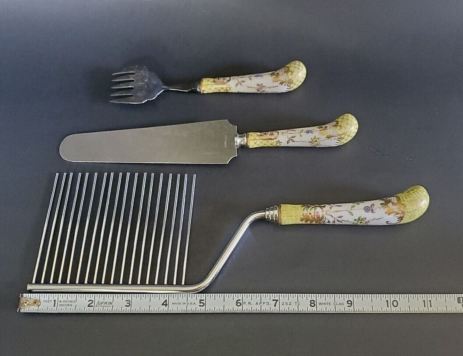 Hand-Painted Moriage Gold Utensils by W.A. Sheffield