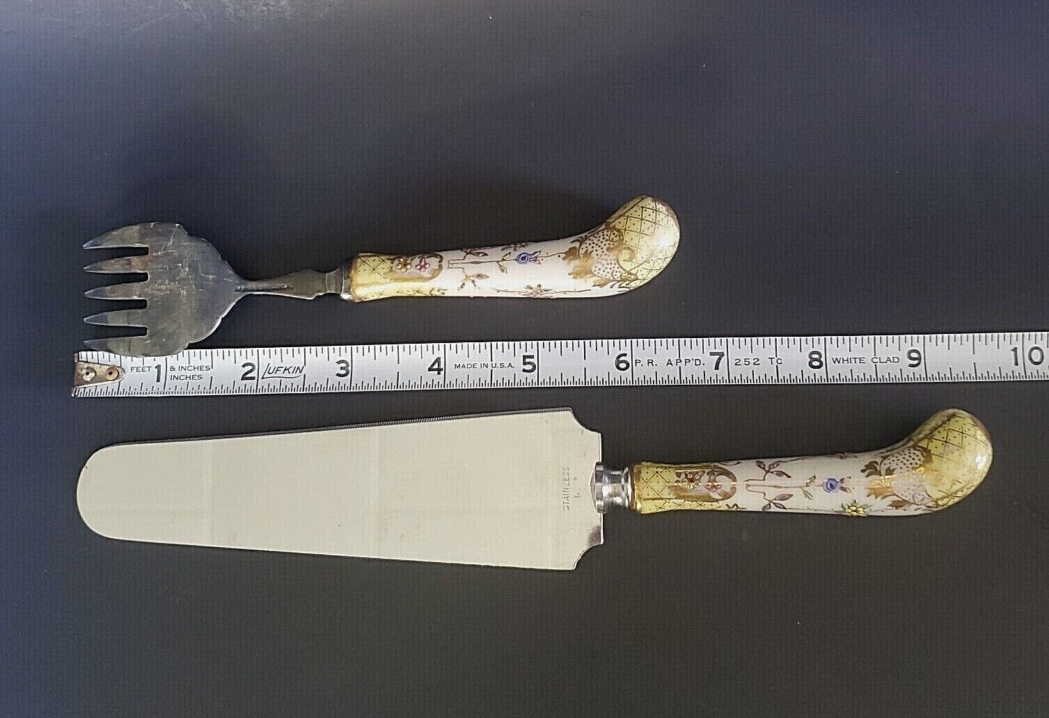 Hand-Painted Moriage Gold Utensils by W.A. Sheffield