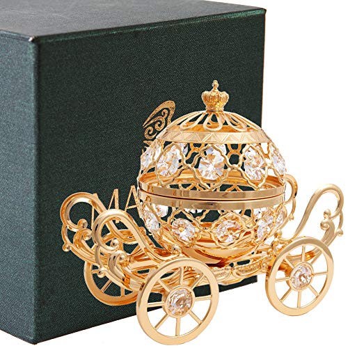 Crystal-studded 24K Gold Cinderella Pumpkin Coach Ornament