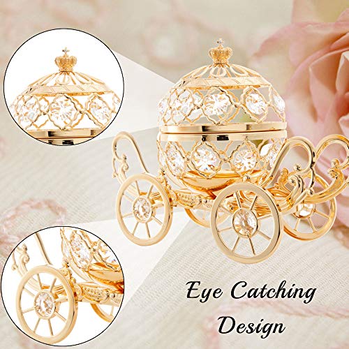 Crystal-studded 24K Gold Cinderella Pumpkin Coach Ornament