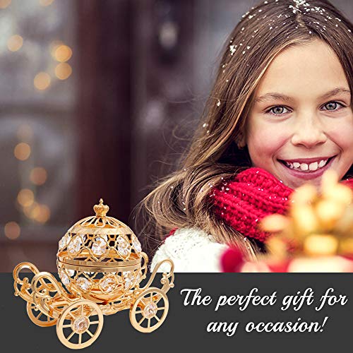 Crystal-studded 24K Gold Cinderella Pumpkin Coach Ornament