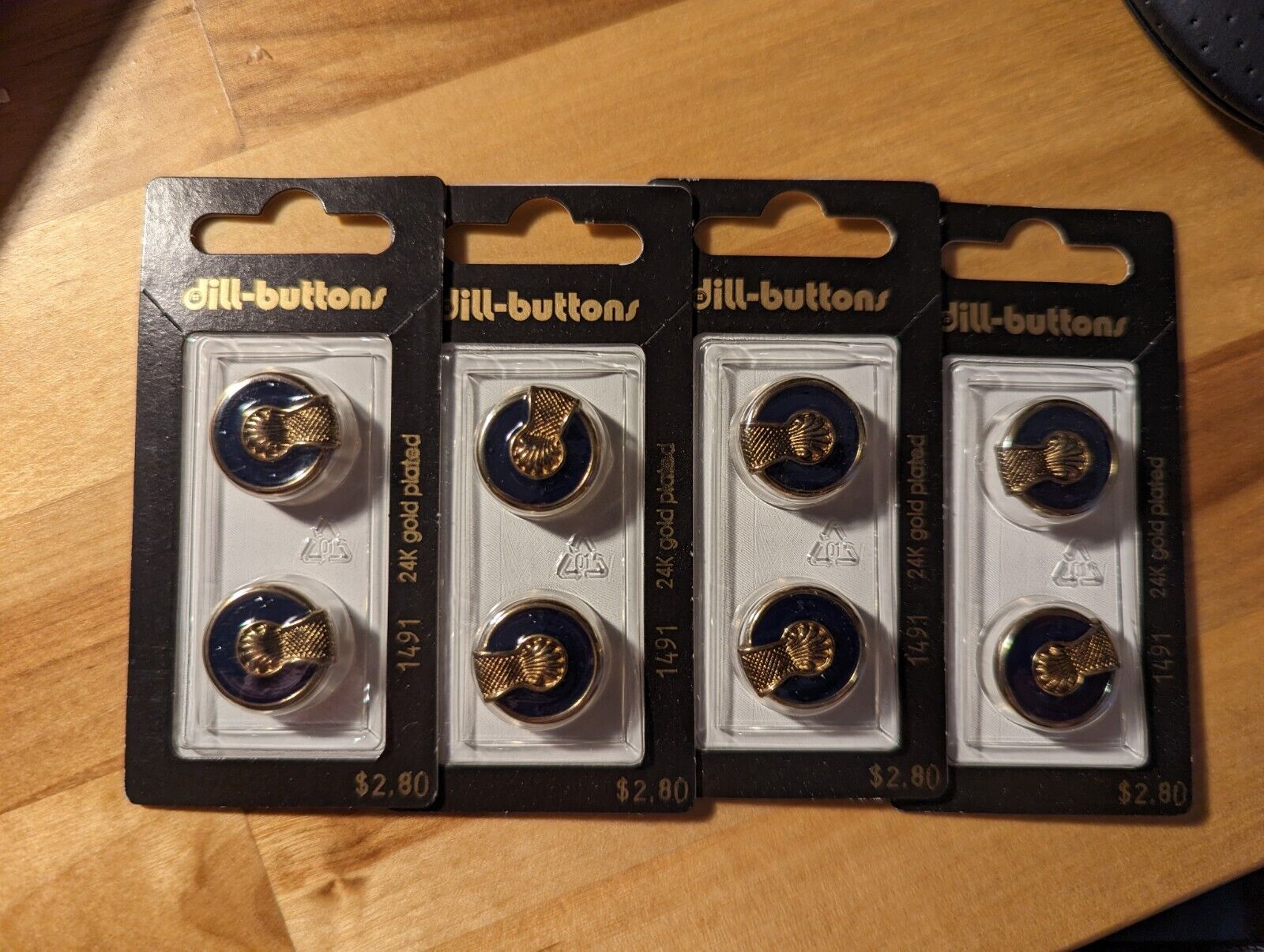 Gold Plated Dill Buttons Lot (Set of 4)