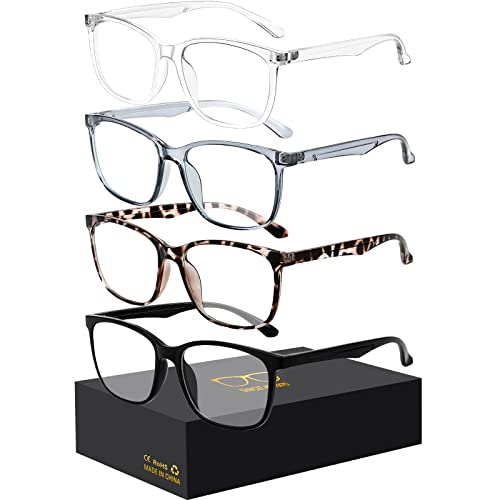 UTQUEEN Blue-Light Blocking Glasses for women/men - Computer Reading/Gaming/TV/Phones Glasses 4Pack Anti Eyestrain & UV Glare
