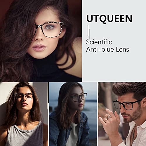 UTQUEEN Blue-Light Blocking Glasses for women/men - Computer Reading/Gaming/TV/Phones Glasses 4Pack Anti Eyestrain & UV Glare