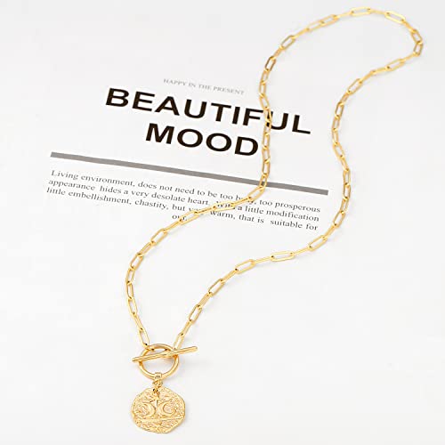 Celestial Charm Gold Pendant Necklace