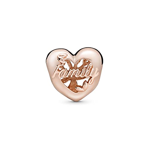 Rose Gold Family Tree Charm with Zirconia