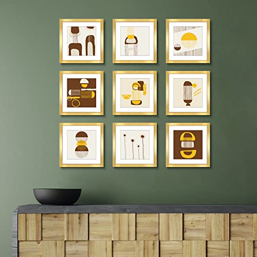 Gold Square Wall Frame Set - 9 Packs