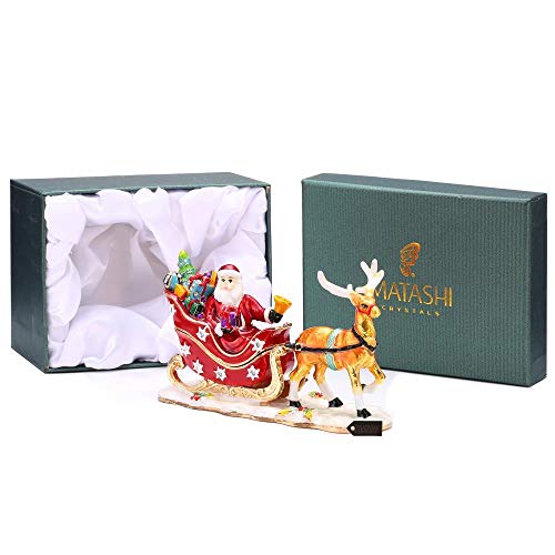Gold Plated Santa's Reindeer Trinket Box