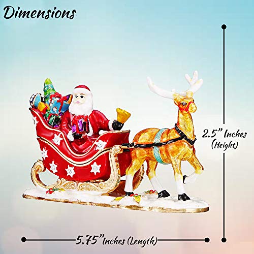 Gold Plated Santa's Reindeer Trinket Box