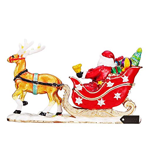 Gold Plated Santa's Reindeer Trinket Box