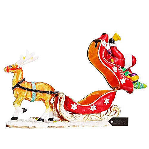 Gold Plated Santa's Reindeer Trinket Box