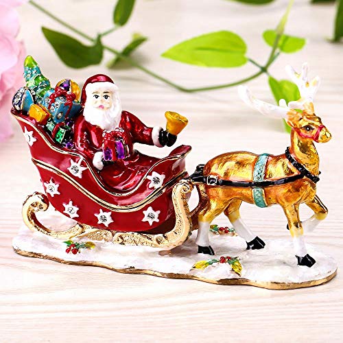 Gold Plated Santa's Reindeer Trinket Box