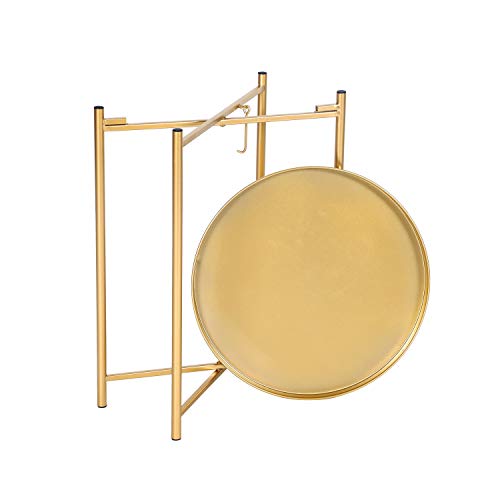 Gold Round Tray Accent Table by Homebeez