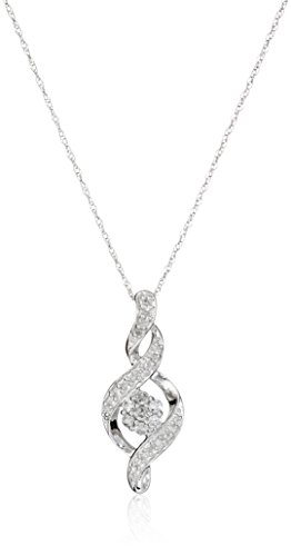 Diamond Twist Necklace in 10K White Gold