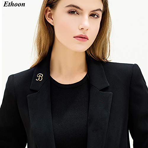 Initial Letter Brooch Pin Small Lapel Pin Tie Tack Name Personalized Gifts for Girls Women Men Boy Gold B