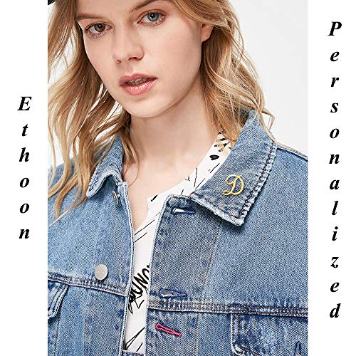 Initial Letter Brooch Pin Small Lapel Pin Tie Tack Name Personalized Gifts for Girls Women Men Boy Gold B