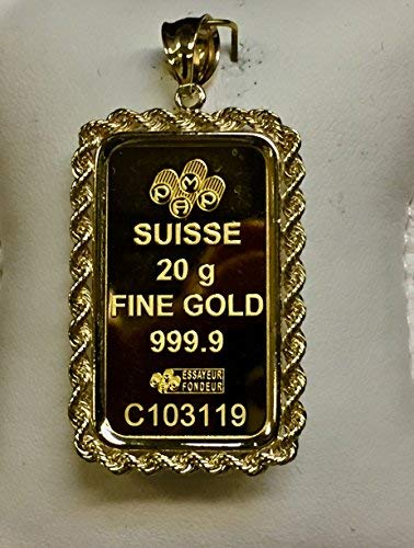 24k Gold Suisse Bullion Ingot Pendant