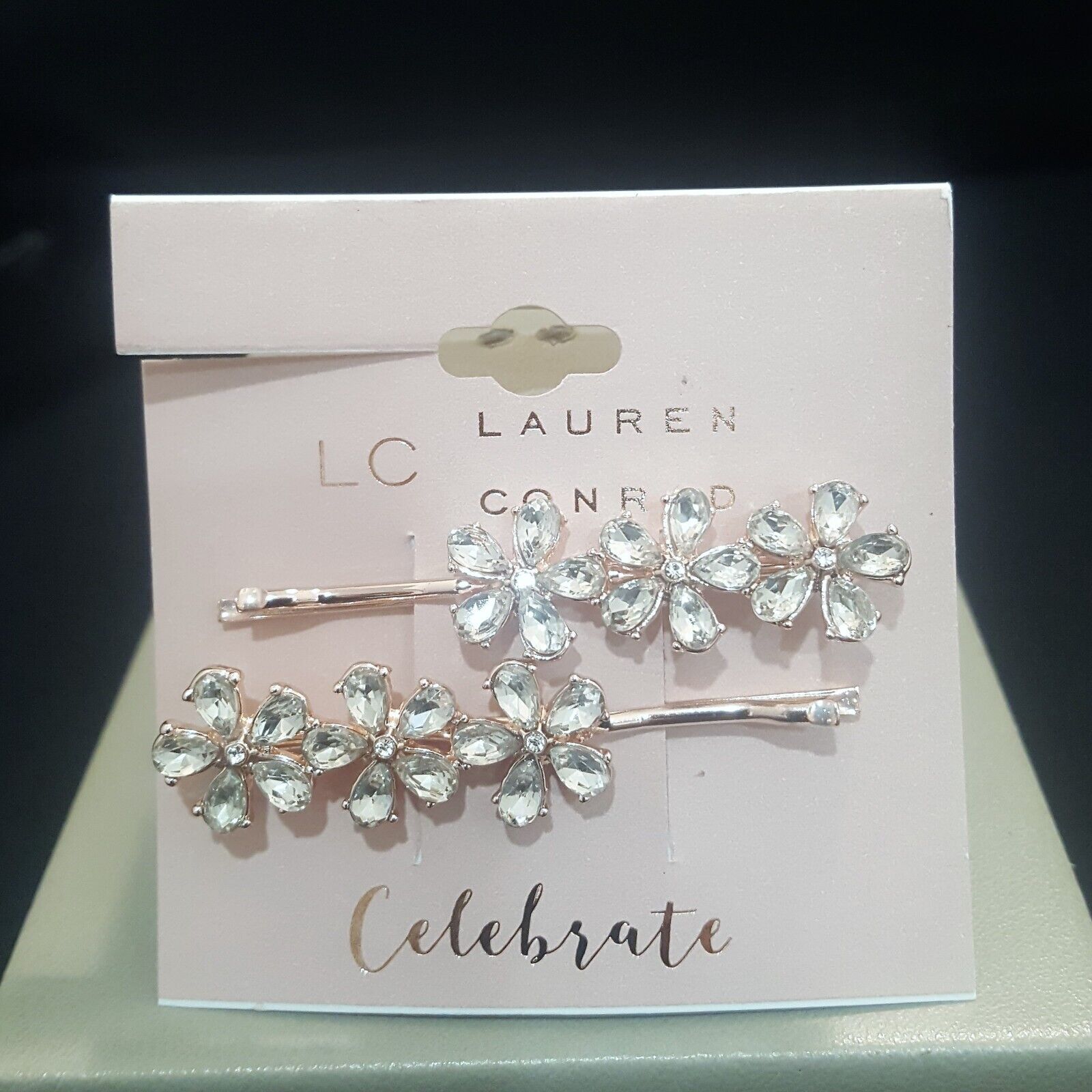 Lauren Conrad Gold Rhinestone Flower Bobby Pins