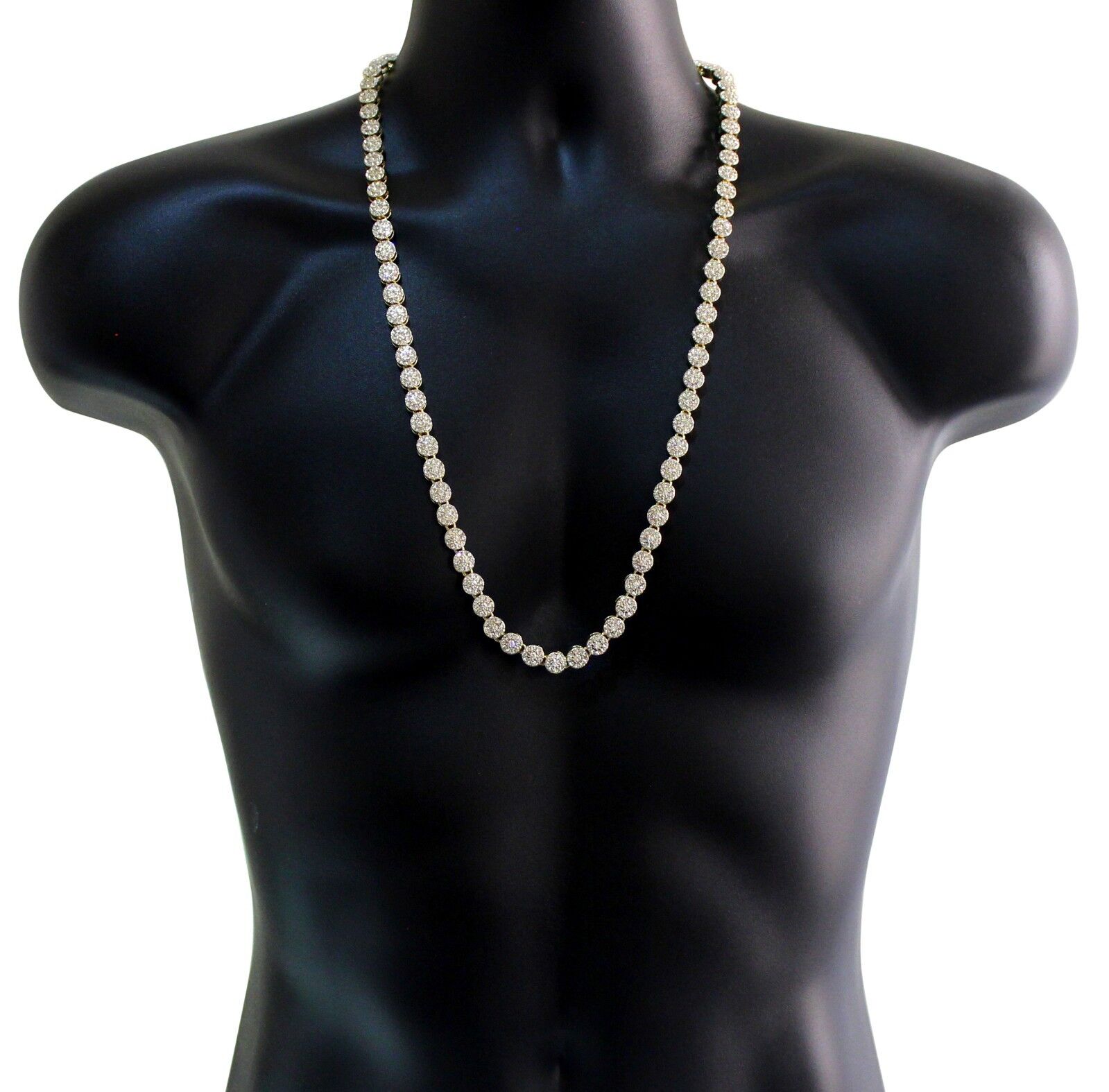 14k Gold Plated Iced Flower Necklace for Men