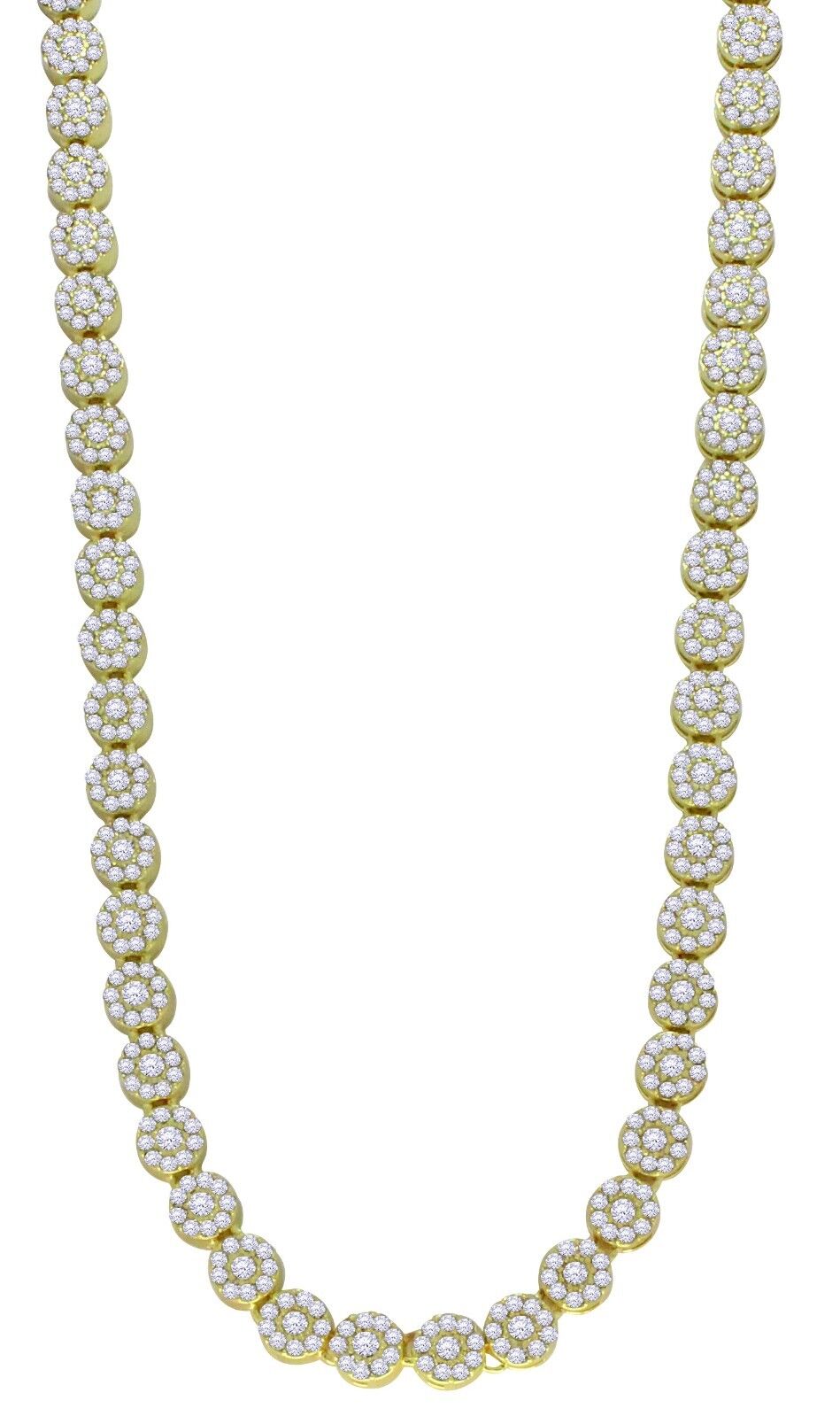 14k Gold Plated Iced Flower Necklace for Men