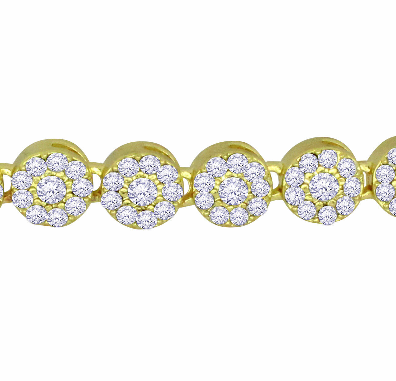 14k Gold Plated Iced Flower Necklace for Men