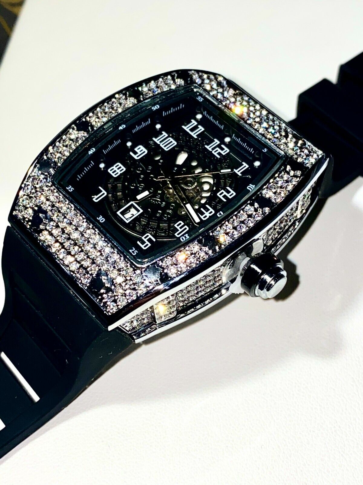 Men's Iced-out Sport Watch with CZ Diamonds