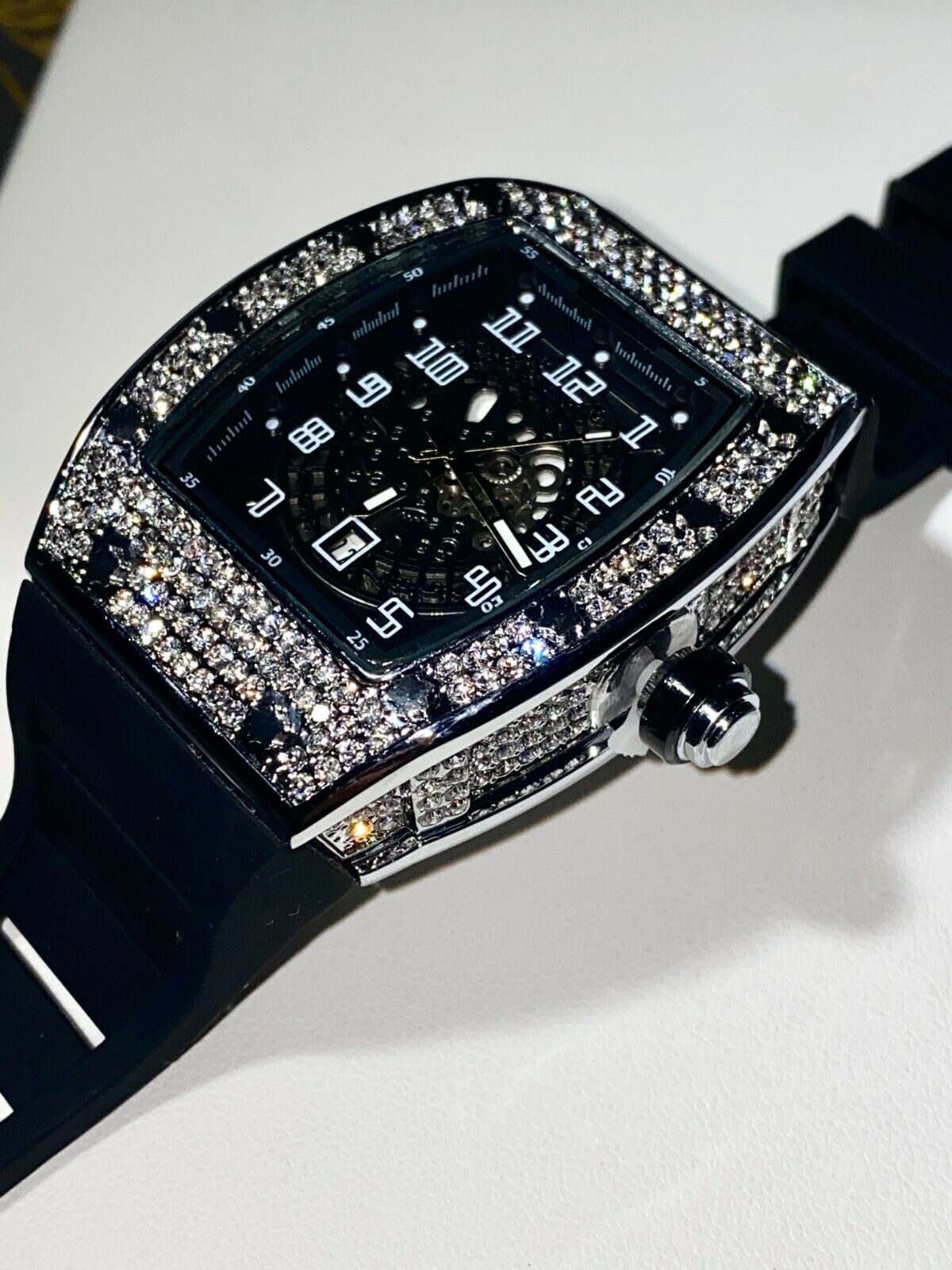 Men's Iced-out Sport Watch with CZ Diamonds