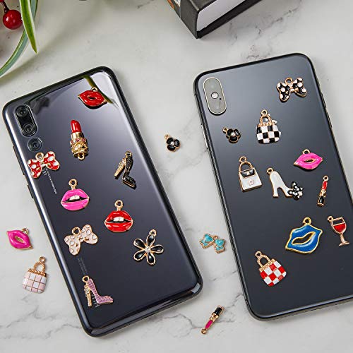 Gold Plated Lipstick Charm Set for DIY Jewelry