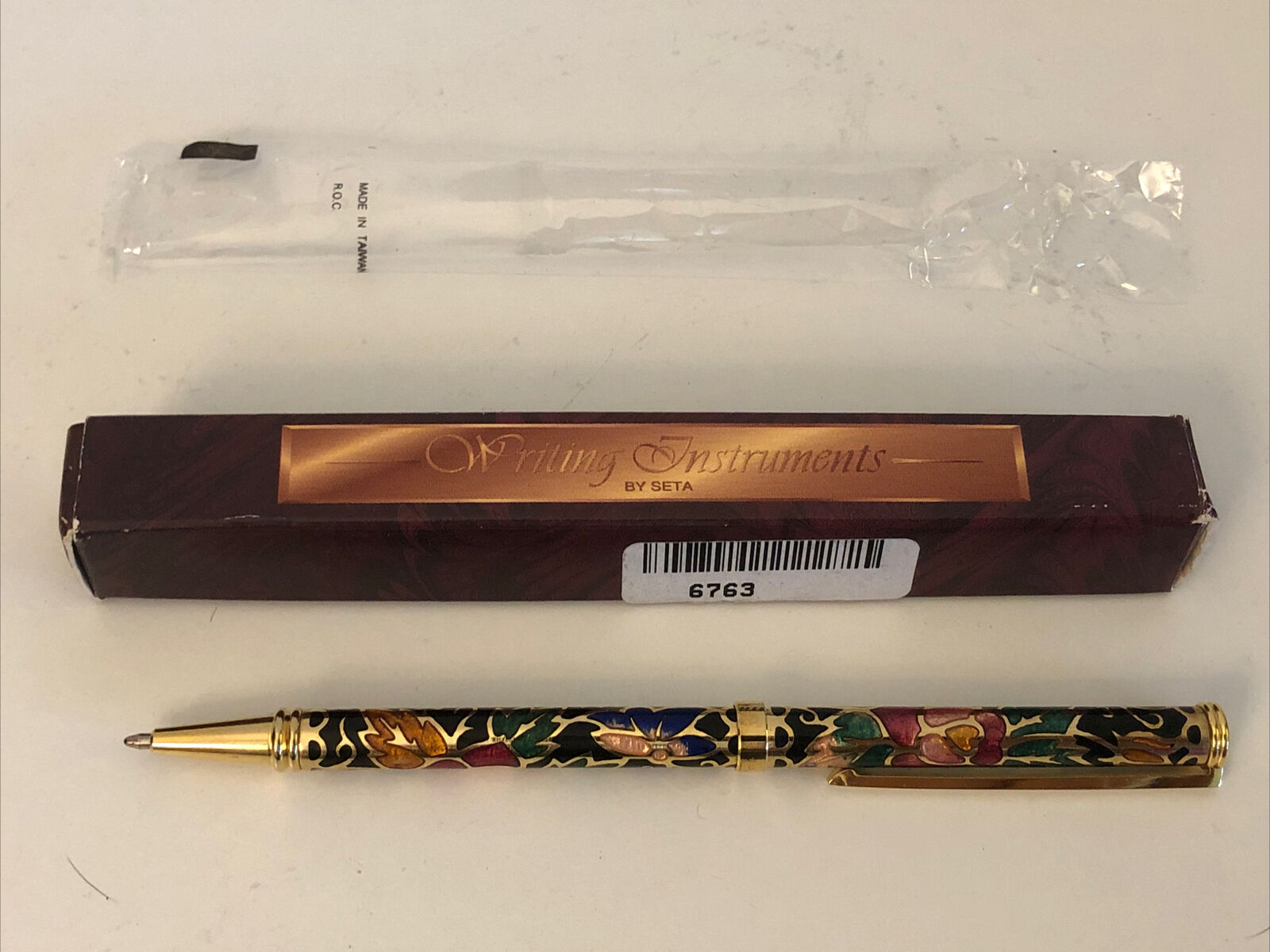 SETA Gold Plated Enamel Ball Point Pen - Vtg 90s