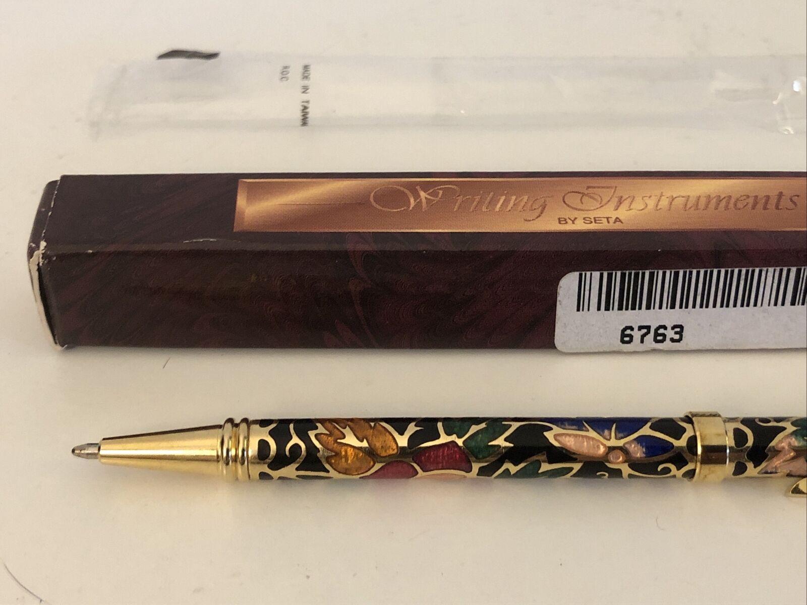 SETA Gold Plated Enamel Ball Point Pen - Vtg 90s