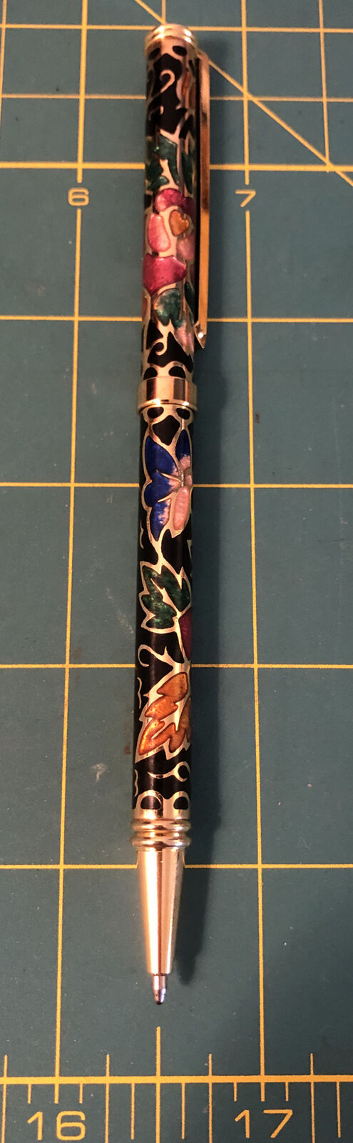 SETA Gold Plated Enamel Ball Point Pen - Vtg 90s