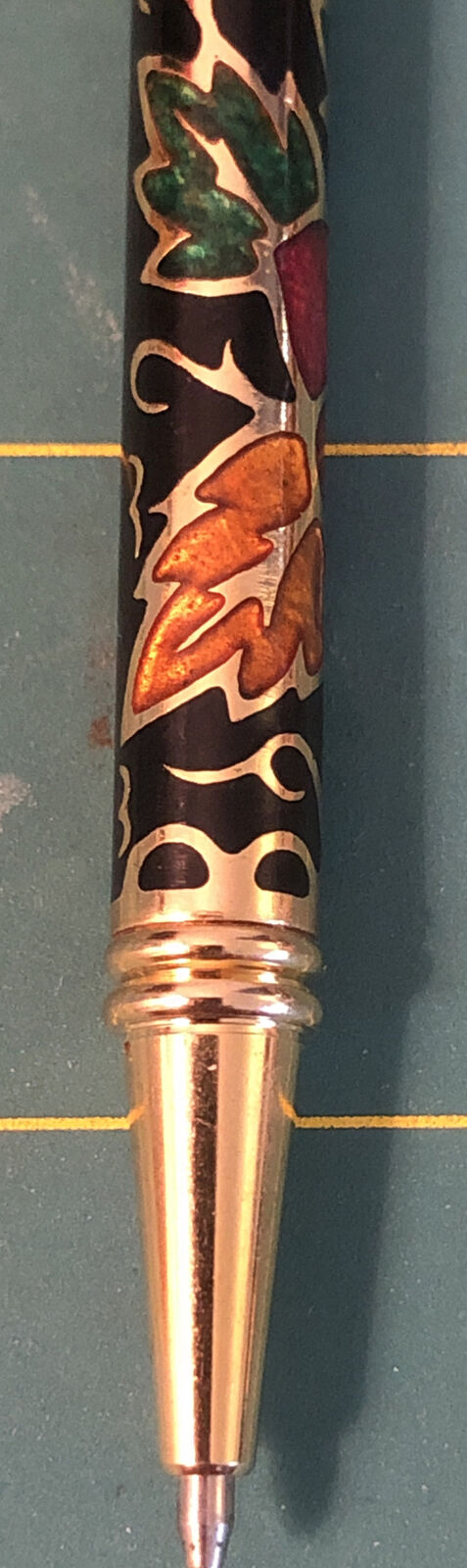 SETA Gold Plated Enamel Ball Point Pen - Vtg 90s