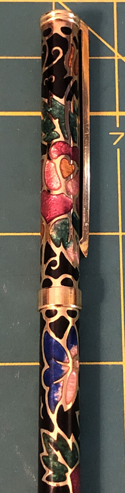 SETA Gold Plated Enamel Ball Point Pen - Vtg 90s