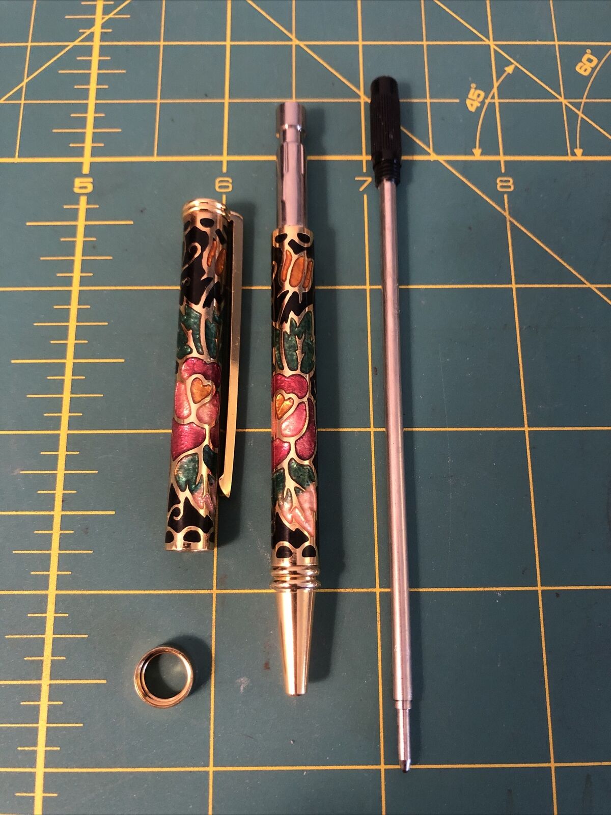 SETA Gold Plated Enamel Ball Point Pen - Vtg 90s