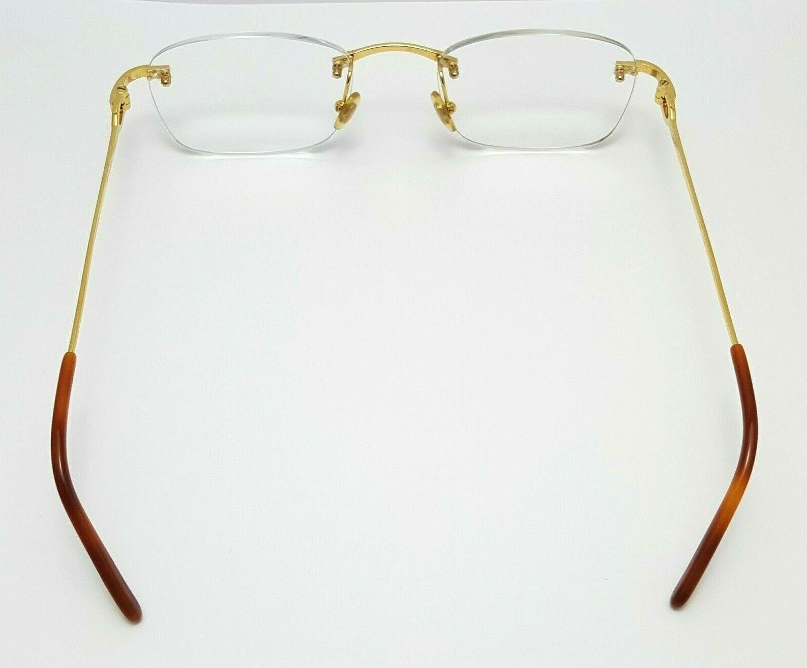 Cartier Rectangle Rimless Optical Unisex Eyewear Glasses 18KT Yellow Gold Plated