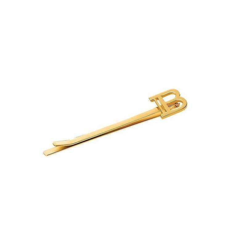 Balmain Paris Hair Slide B SS21 Pin 18k Gold Plated Les Accessories Hair Clip