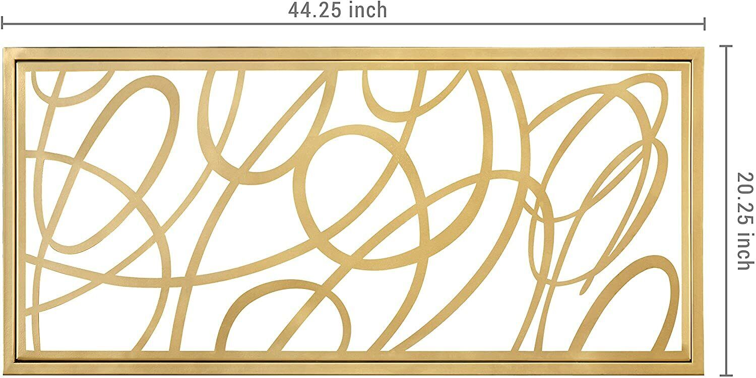 Golden Metal Wall Art, Contemporary Design - 44x20